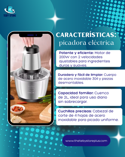 PICADORA ELECTRICA 2 VELOCIDADES✨🤩 ¡EL MEJOR ALIADO PARA TU COCINA!🎁¡ENVÍO GRATIS!🎁