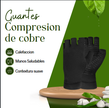 Manos con los Guantes de Compresión de Cobre 🧤