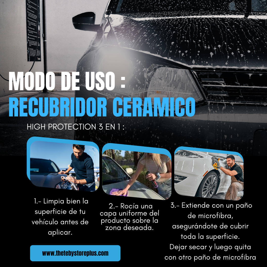 RECUBRIMIENTO CERAMICO 3 EN 1 HIGH PROTECTION: 😮¡Haz Que Tu Auto Brille Por Mucho Mas Tiempo¡ 🚘✨