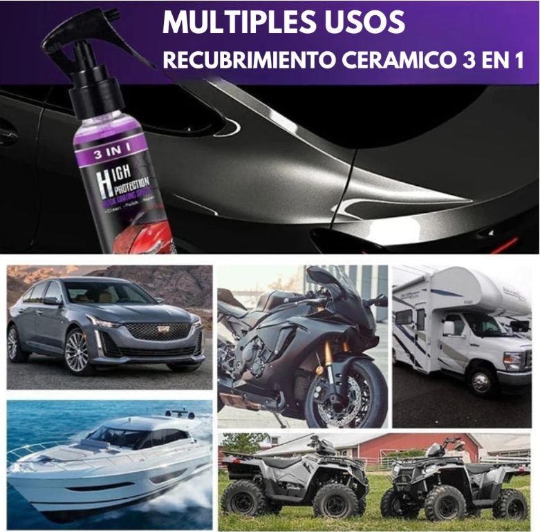 RECUBRIMIENTO CERAMICO 3 EN 1 HIGH PROTECTION: 😮¡Haz Que Tu Auto Brille Por Mucho Mas Tiempo¡ 🚘✨