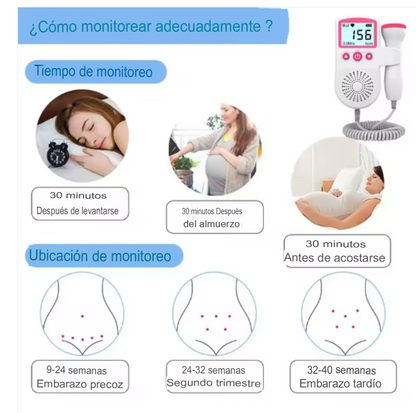 Monitor Fetal Doppler:😍💕¡Escucha los latidos de tu bebé En La Comodidad De Tu Hogar!🤰❤️🏡